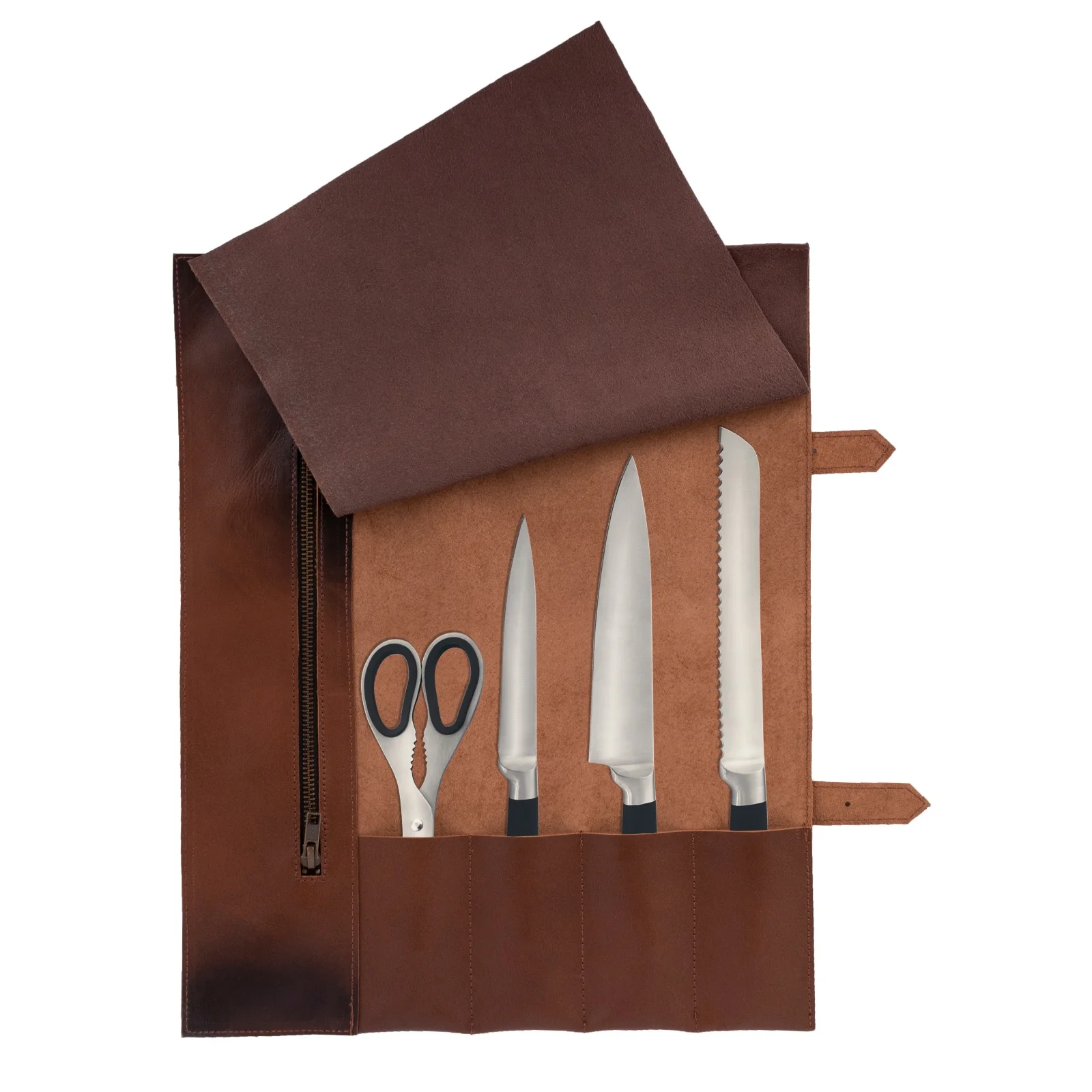 The Bristol 4 Pocket Full Grain Handmade Leather knife Roll - Image 3