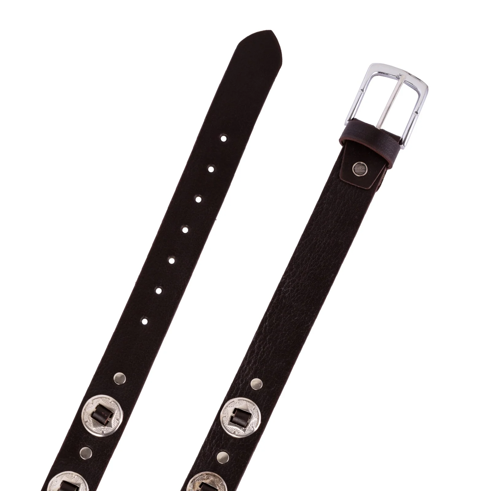 The Northamptonshire Brown handmade Concho leather belt - Image 2