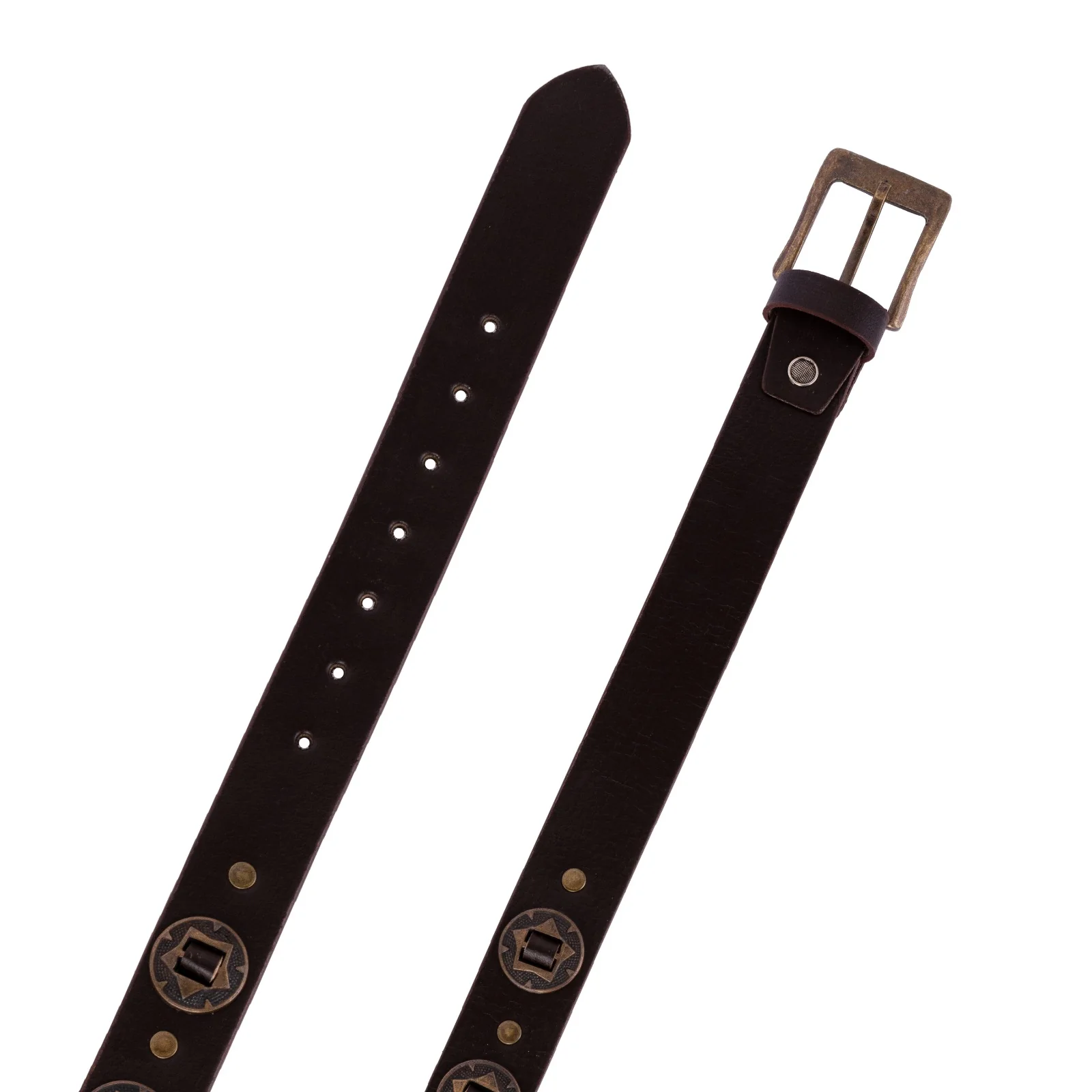 The Herefordshire Brown Concho Handmade leather belt - Image 2