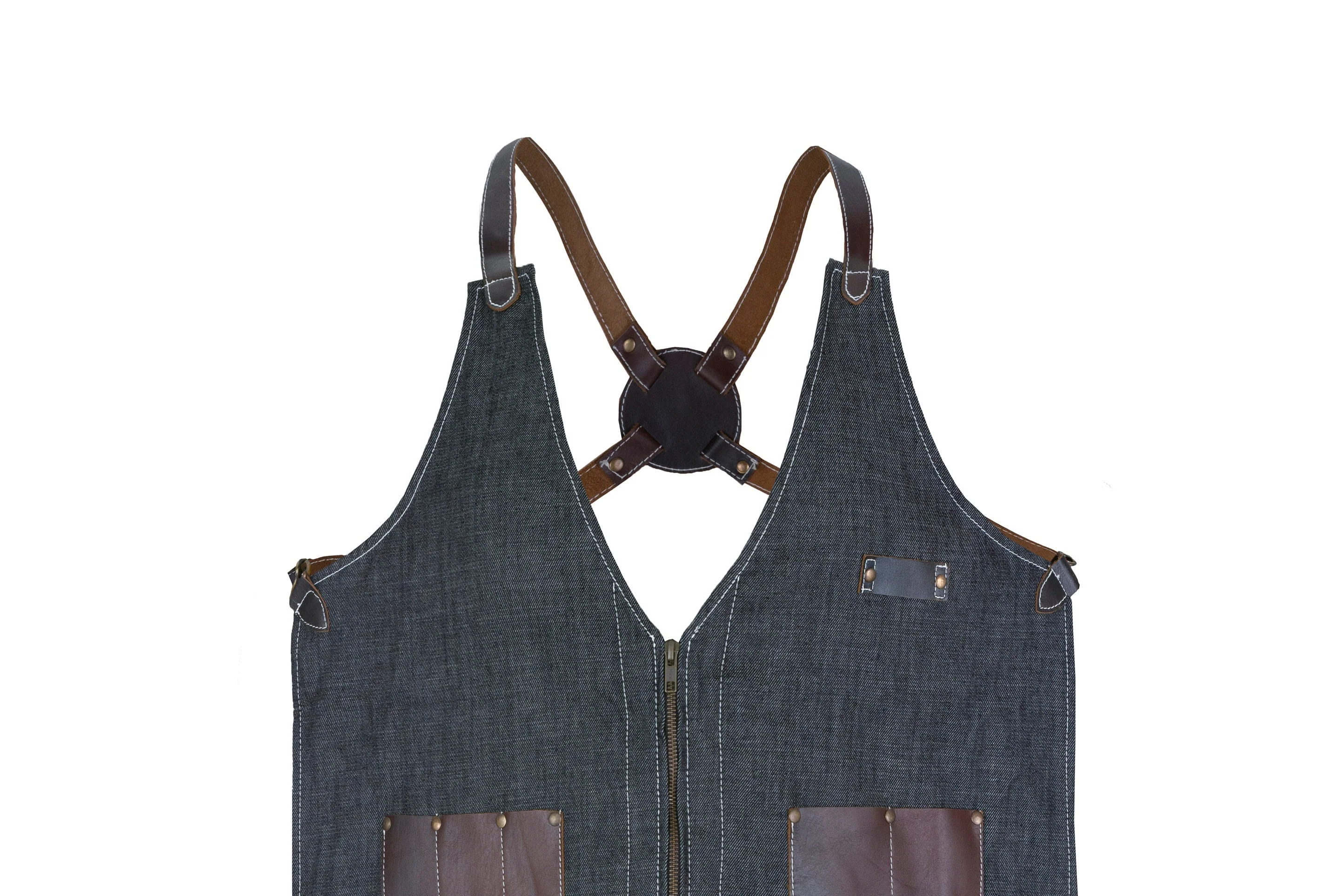 Buckinghamshire Black Denim Premium quality Barber Vest - Image 3