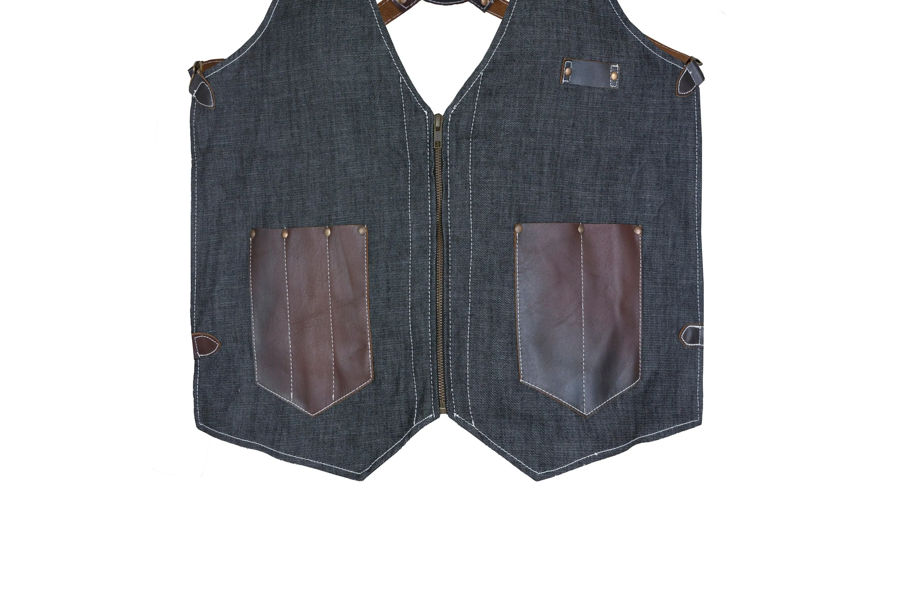 Buckinghamshire Black Denim Premium quality Barber Vest - Image 4
