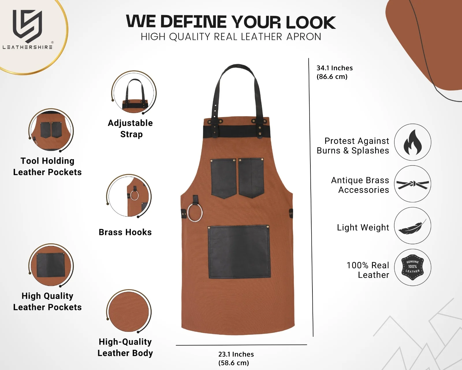 The Berkshire Canvas Apron with Leather Pocket - Image 13