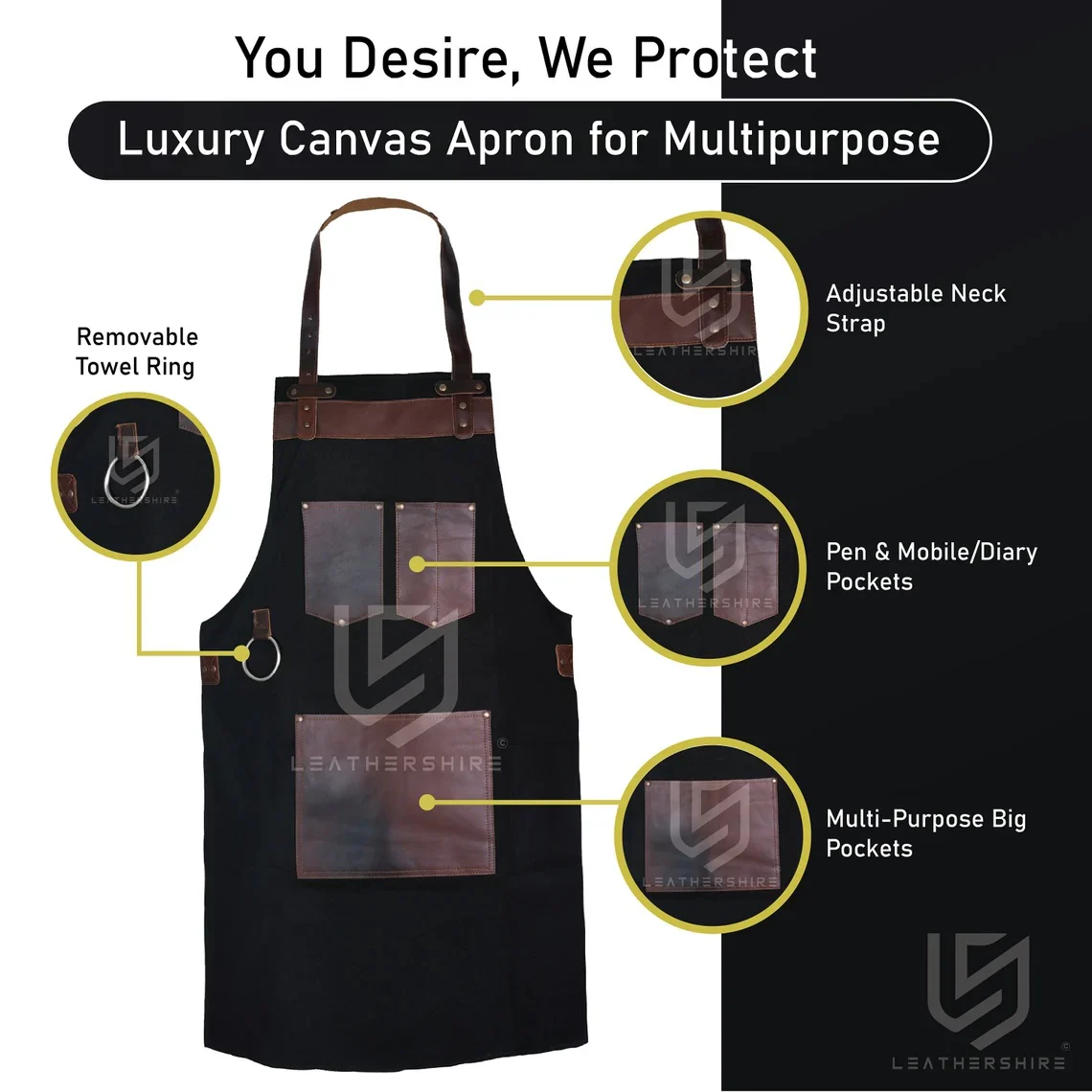 The Berkshire Canvas Apron with Leather Pocket - Image 15