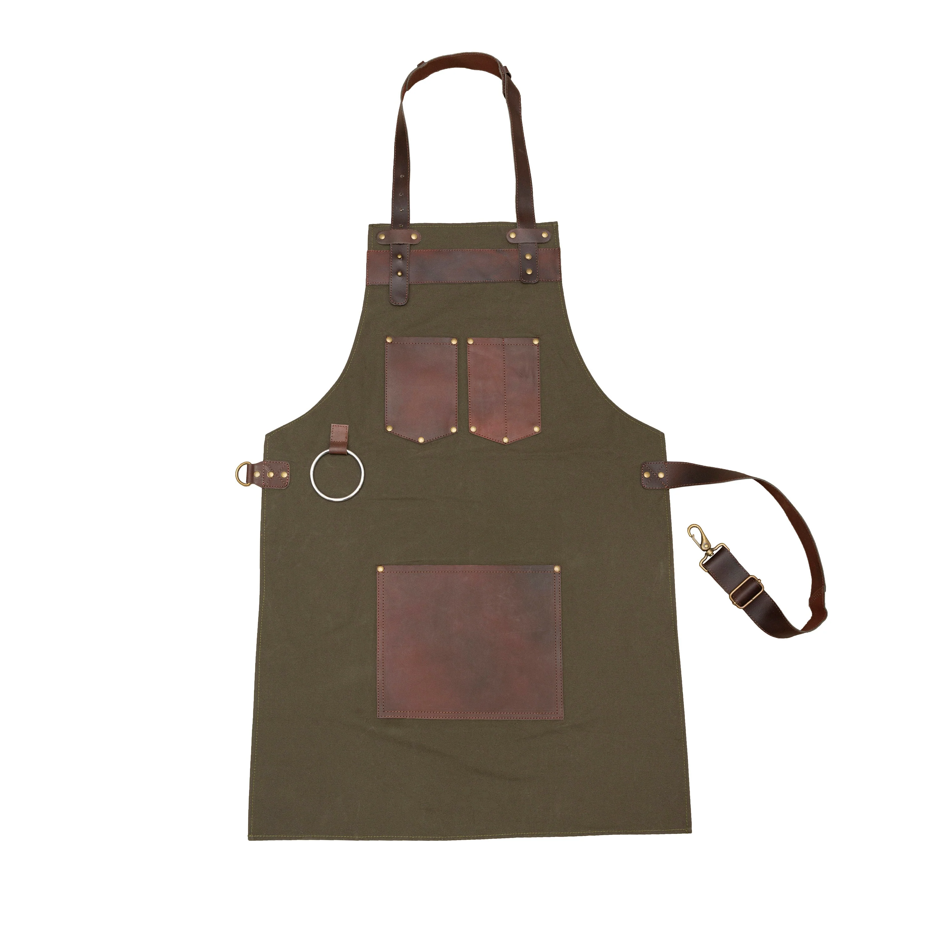 The Berkshire Canvas Apron with Leather Pocket - Image 5