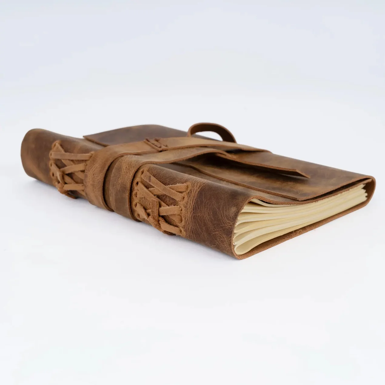 Tan Brown Leather Laptop Bag with Leather Journal and Dufffle Bag Gift Set - Leather Travel Set - Image 7