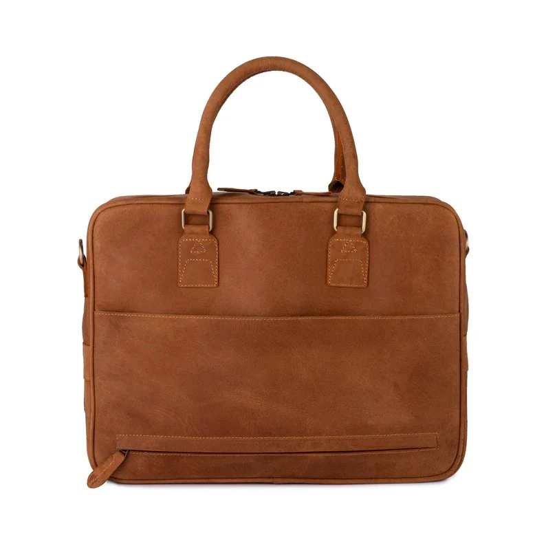 Tan Brown Leather Laptop Bag with Leather Journal and Dufffle Bag Gift Set - Leather Travel Set - Image 8