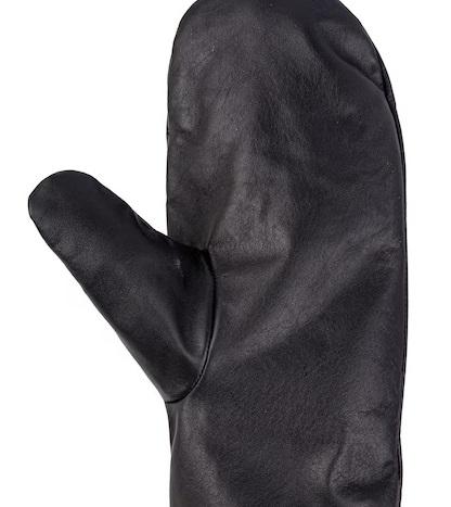 Black Leather Mitts with Leather Cap Gift Set - Image 5