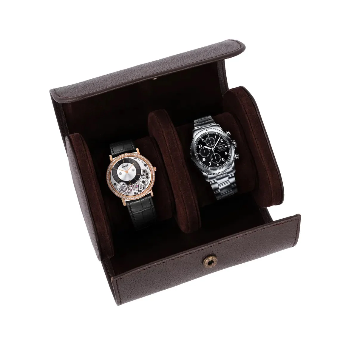 The Somerset Luxury Dark Brown Leather Watch Case - Image 7