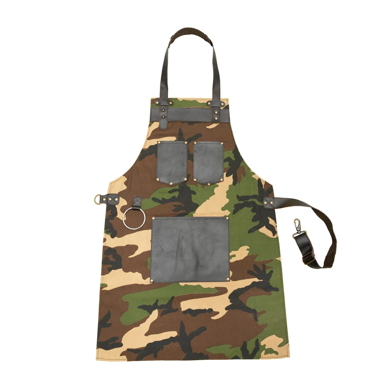 Chef Camo Green Leather apron and Roll Gift Set - Image 4