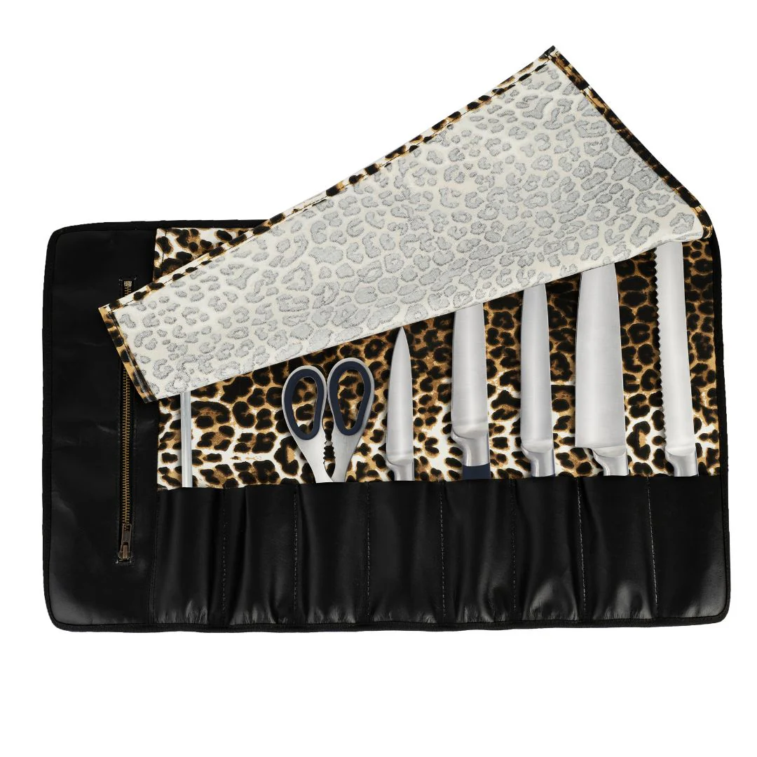 Chef Leopard Leather apron and Roll Gift Set - Image 11