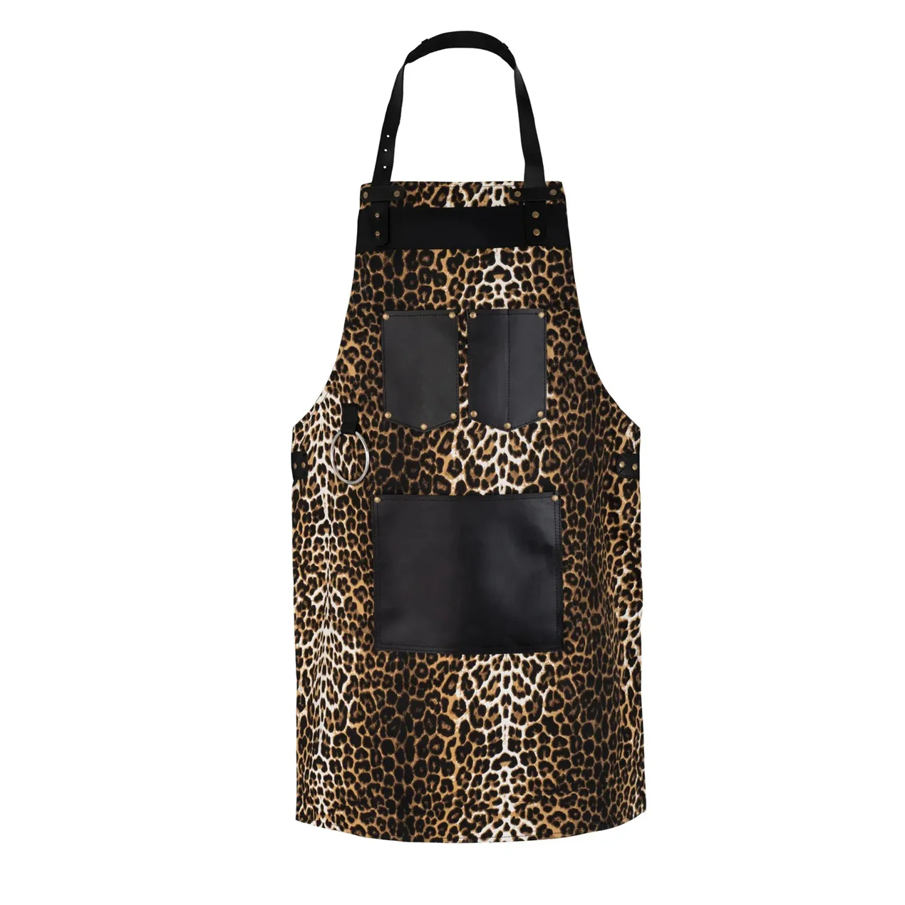 Chef Leopard Leather apron and Roll Gift Set - Image 3