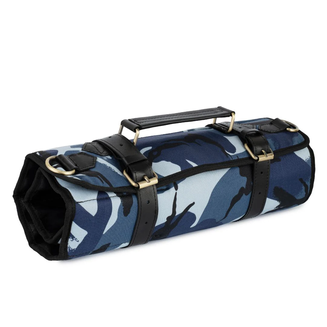 Chef Camo Blue Leather apron and Roll Gift Set - Image 12