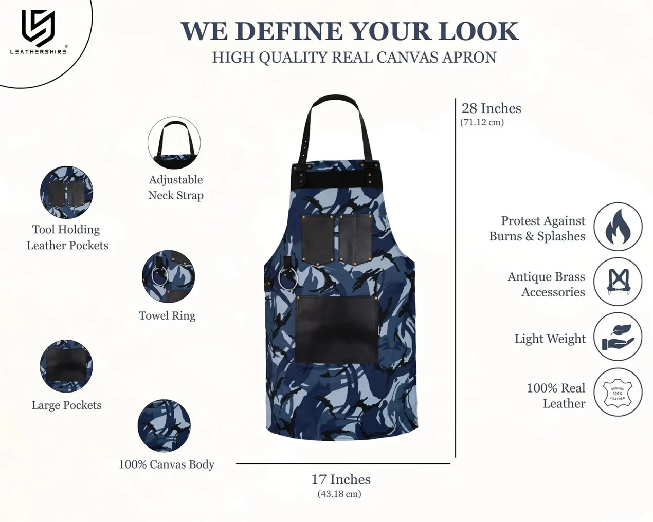 The Northumberland Canvas Camougflage Bib Apron - Image 2