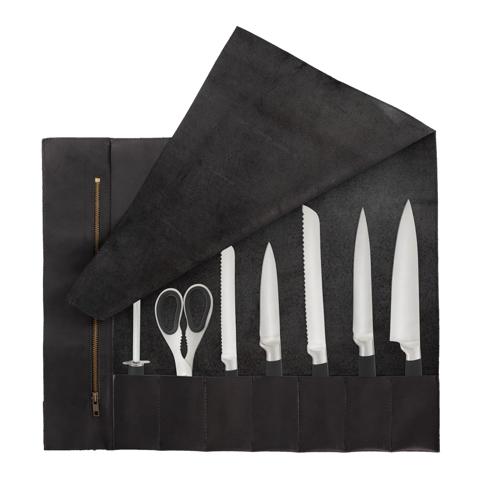 Chef Black Leather apron and Roll with Free Cap Gift Set - Image 10
