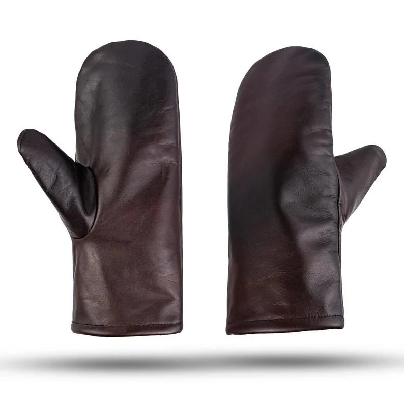 Dark brown Leather apron and Roll with Leather Mitts & Cap Gift Set - Chef Gift Set - Image 16