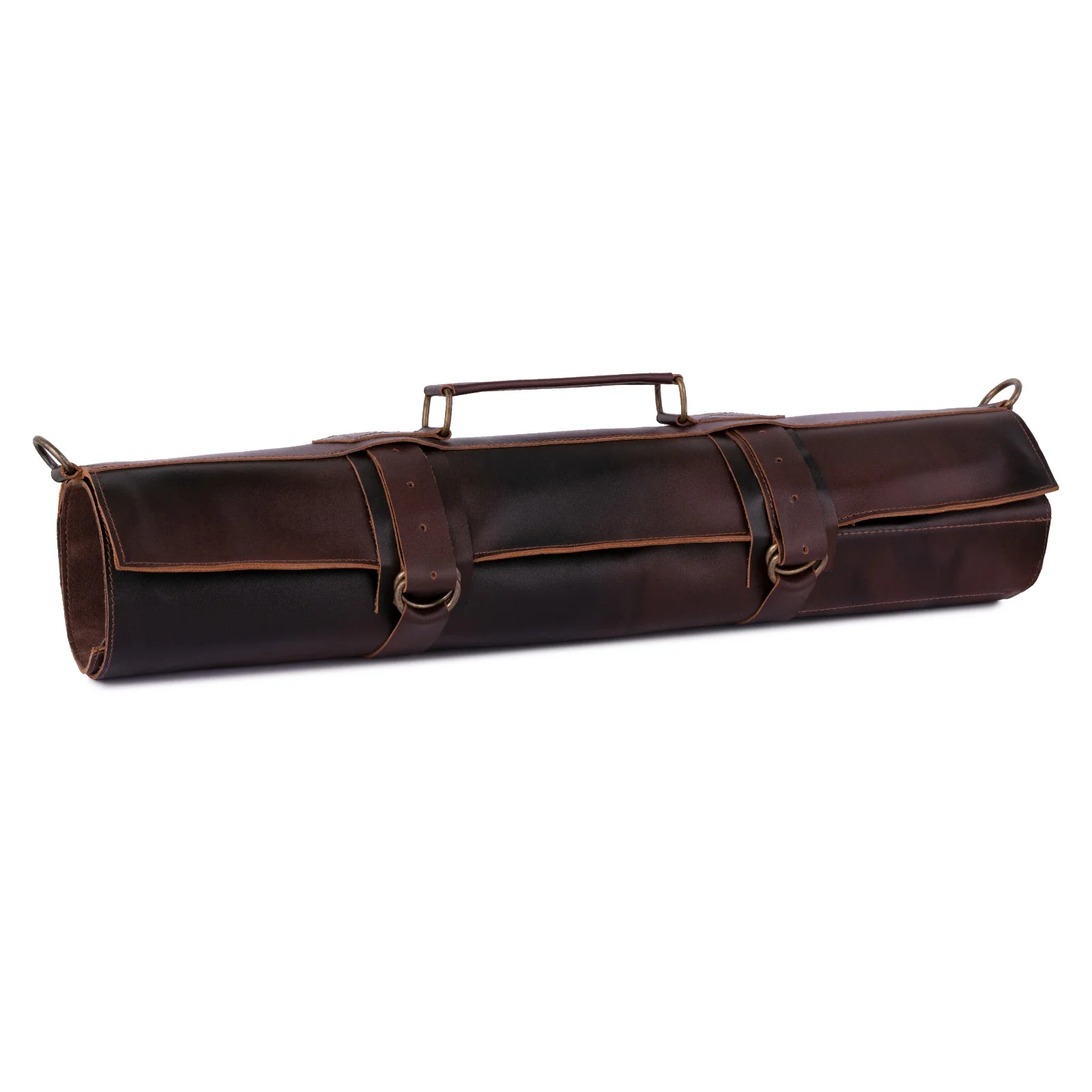 Dark brown Leather apron and Roll with Leather Mitts & Cap Gift Set - Chef Gift Set - Image 7