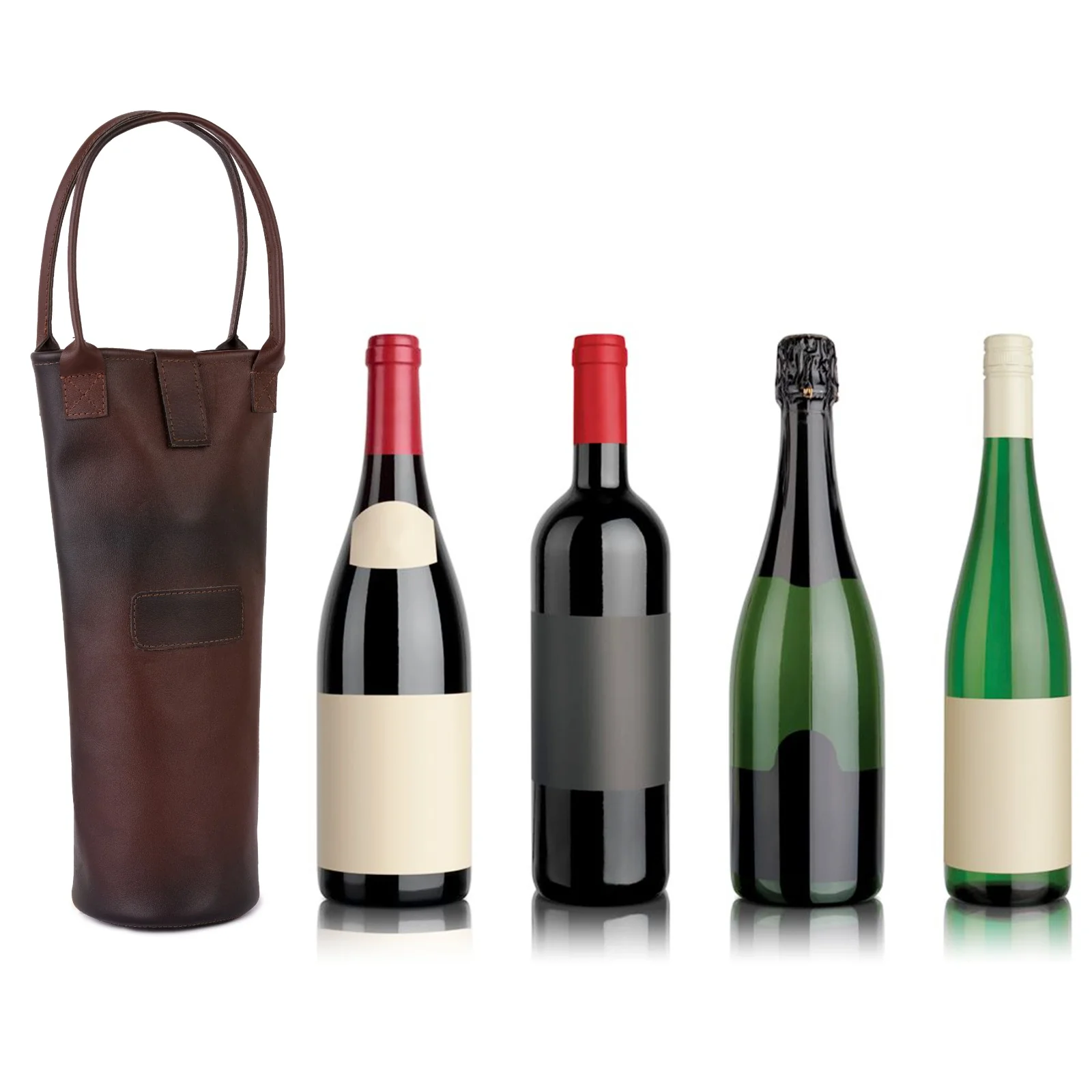 The Bedfordshire Cognac Brown Leather Wine bag - Image 2