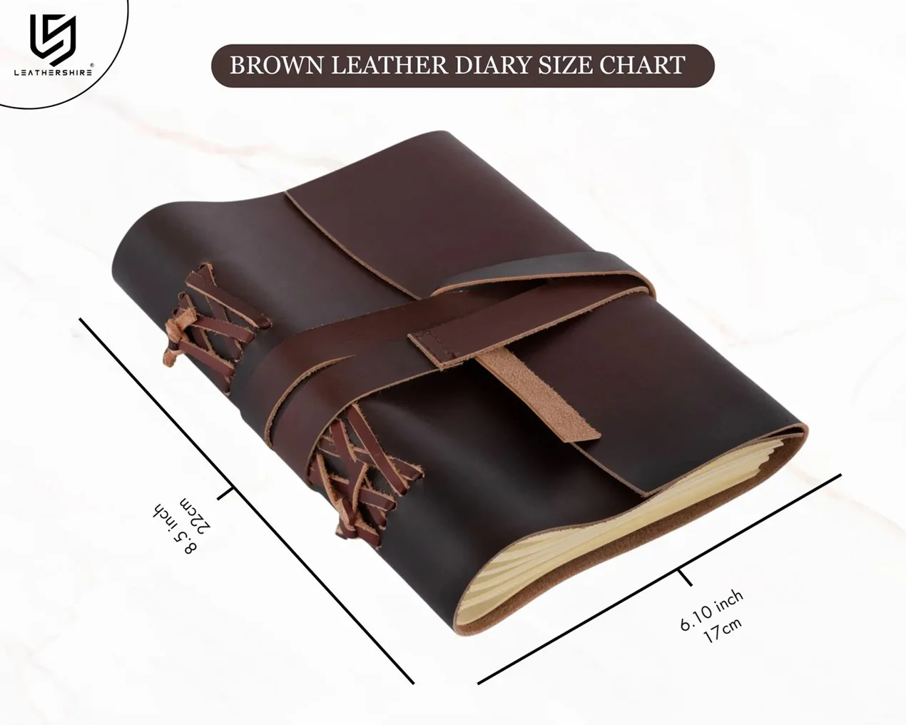 Crazy Horse Full grain Leather Journal Handmade Notebook A5 - Image 3