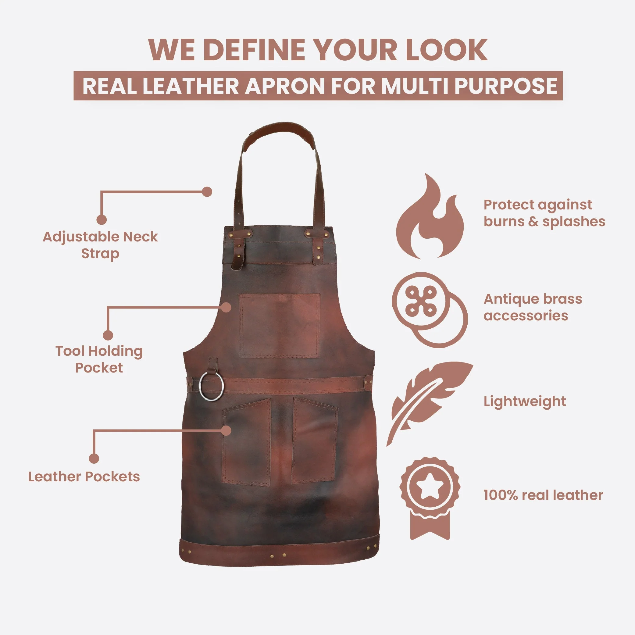 The Northumberland Full Grain Leather Apron - Image 5