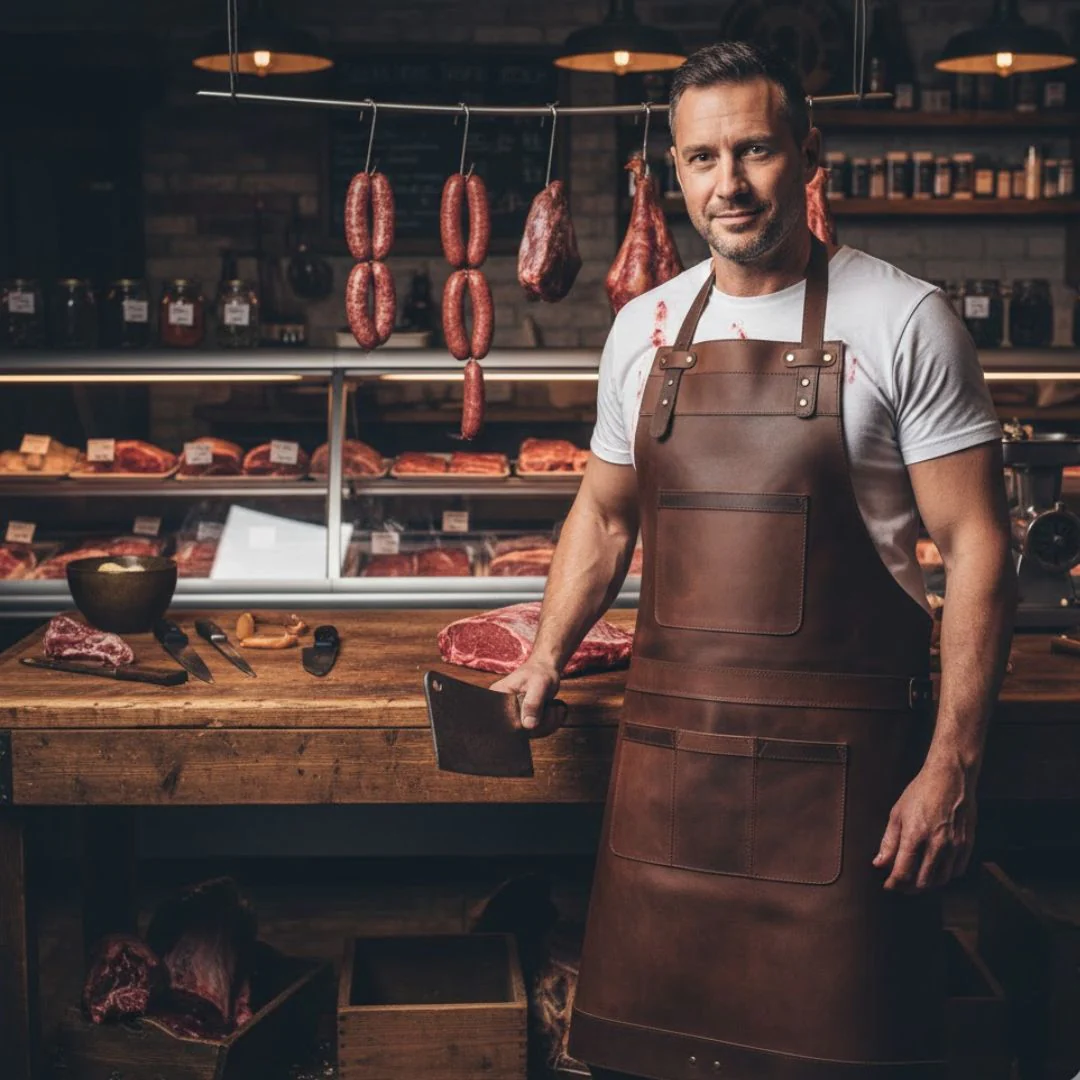 The Bedfordshire Full Grain Leather Apron - Image 15
