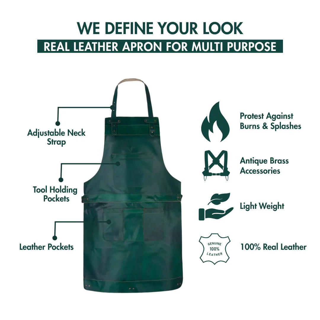 The Bedfordshire Full Grain Leather Apron - Image 38