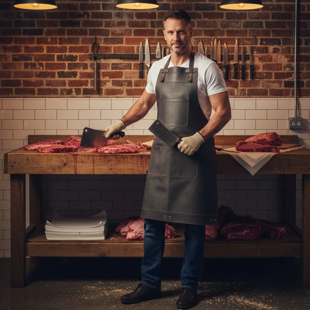 The Bedfordshire Full Grain Leather Apron - Image 50