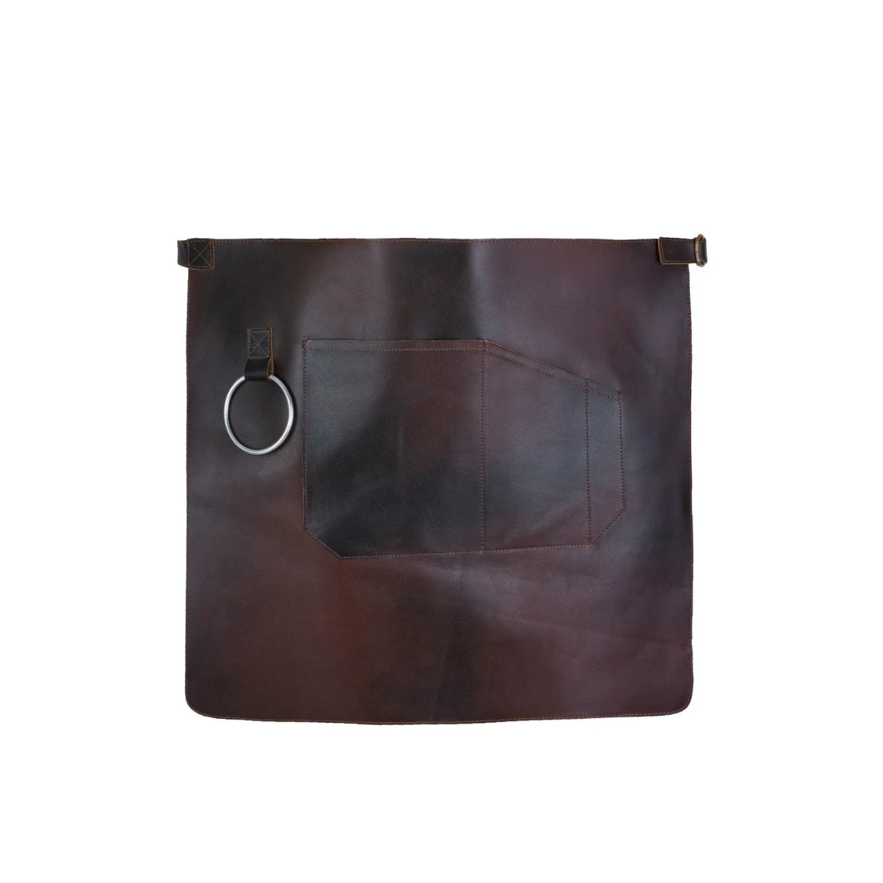 The Durham Dark Brown Full Grain Leather Half Apron - Image 3