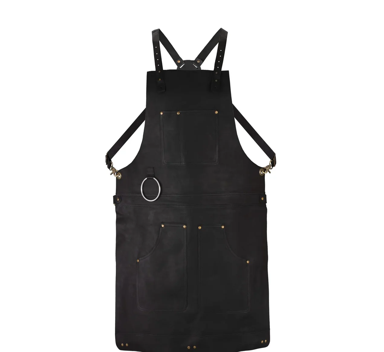 The MasterChef Leather Gift Set (3-in-1) Black Leather apron & Knife Roll with Leather Mitts - Image 2