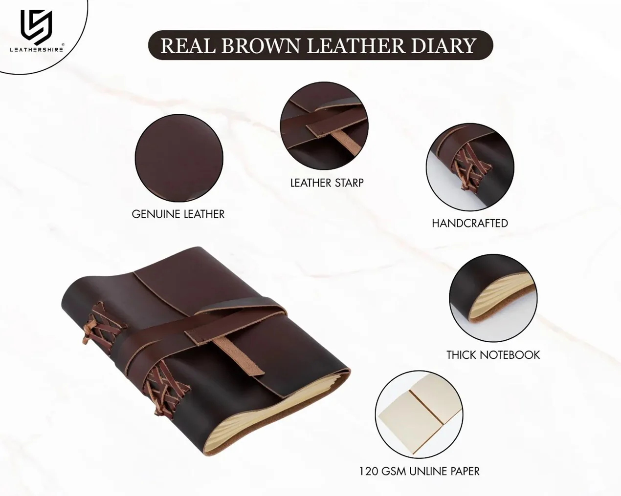 Dark Brown Leather Laptop Bag with Leather Journal and Dufffle Bag Gift Set - Leather Travel Set - Image 3