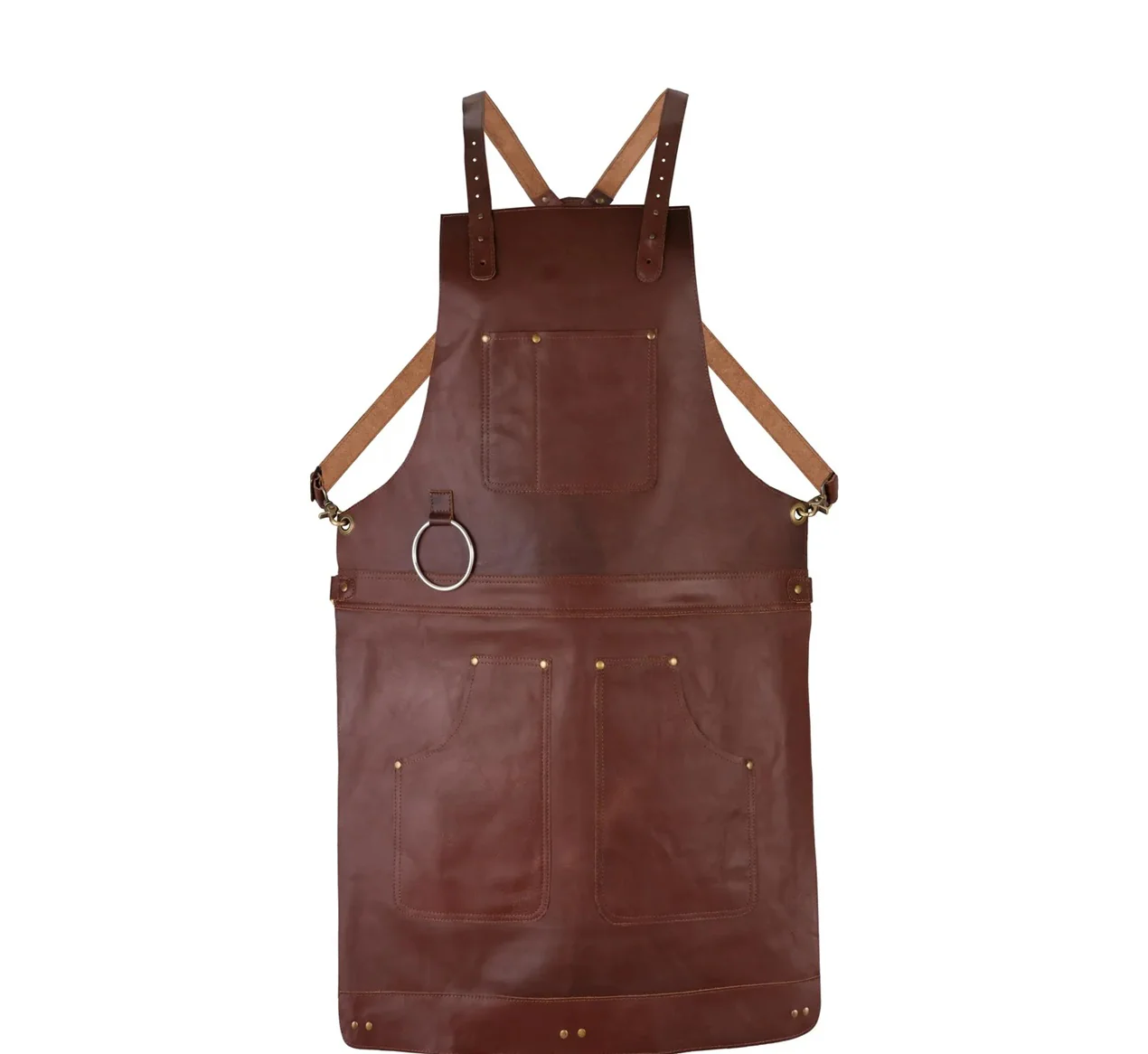 The Berkshire Full Grain Handmade Crossbody Leather apron - Image 7