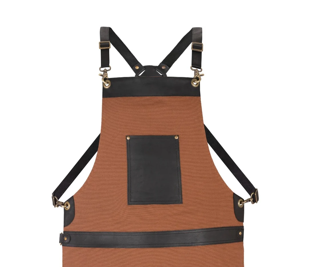 The Suffolk Brown Canvas Crossbody Cooking Apron - Image 2