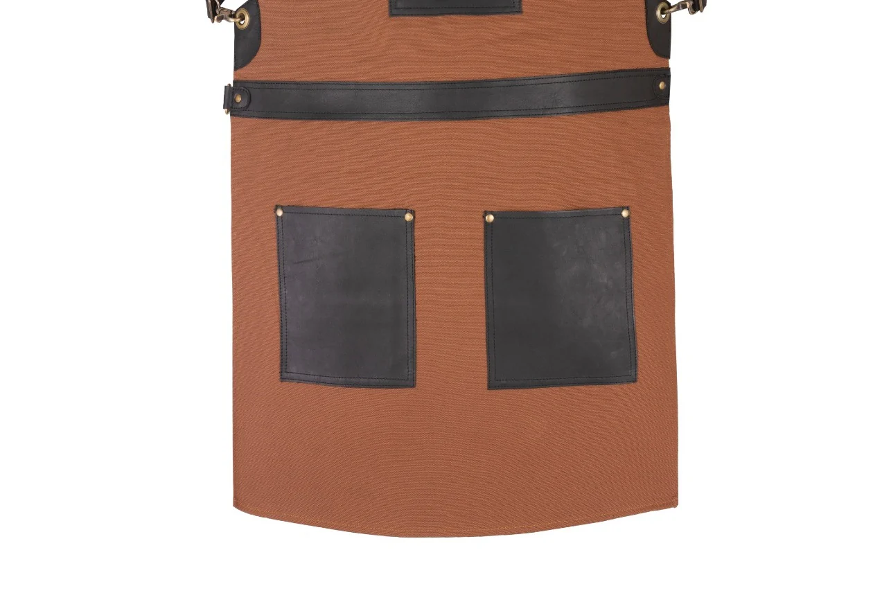 The Suffolk Brown Canvas Crossbody Cooking Apron - Image 3