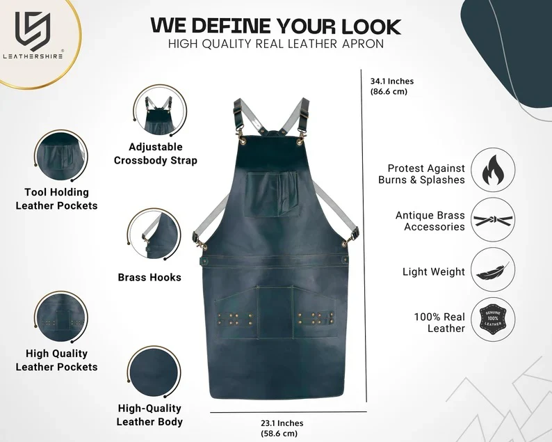 The Cornwall Full Grain Leather Apron - Image 14