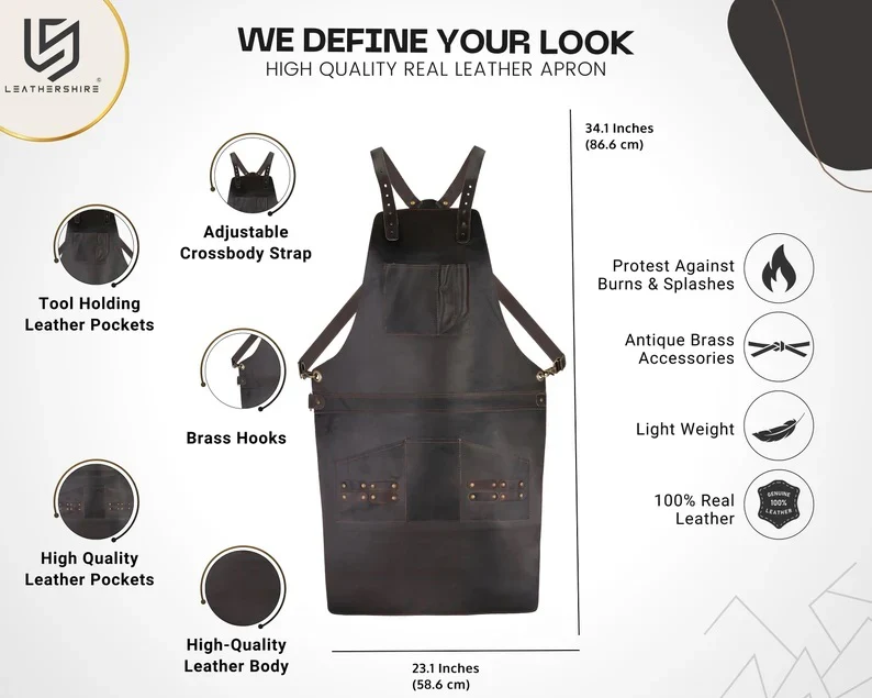 The Cornwall Full Grain Leather Apron - Image 19