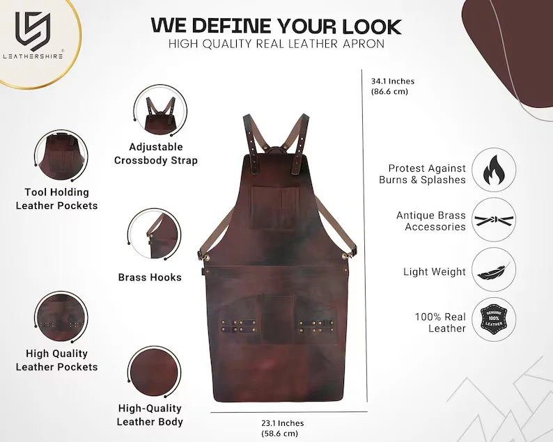 The Cornwall Full Grain Leather Apron - Image 4