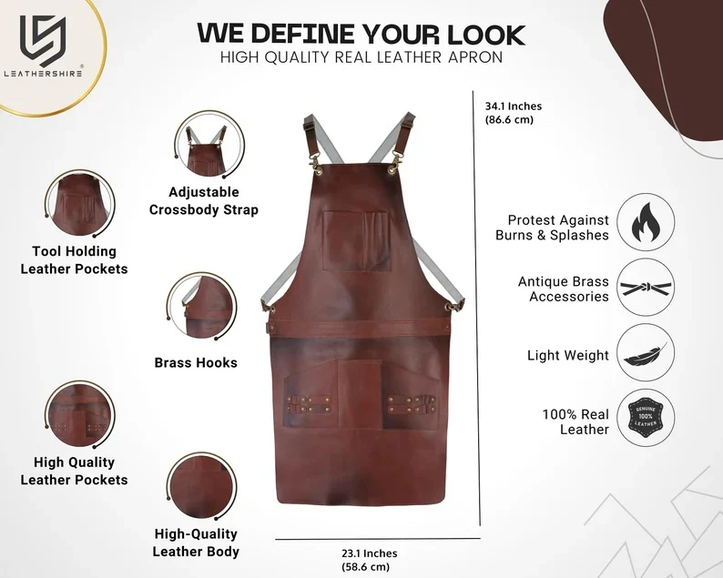 The Cornwall Full Grain Leather Apron - Image 7