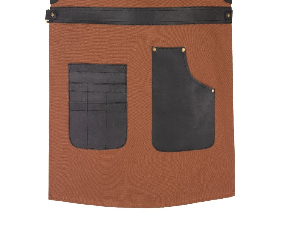 The Staffordshire Brown Canvas Crossbody Cook Apron - Image 4