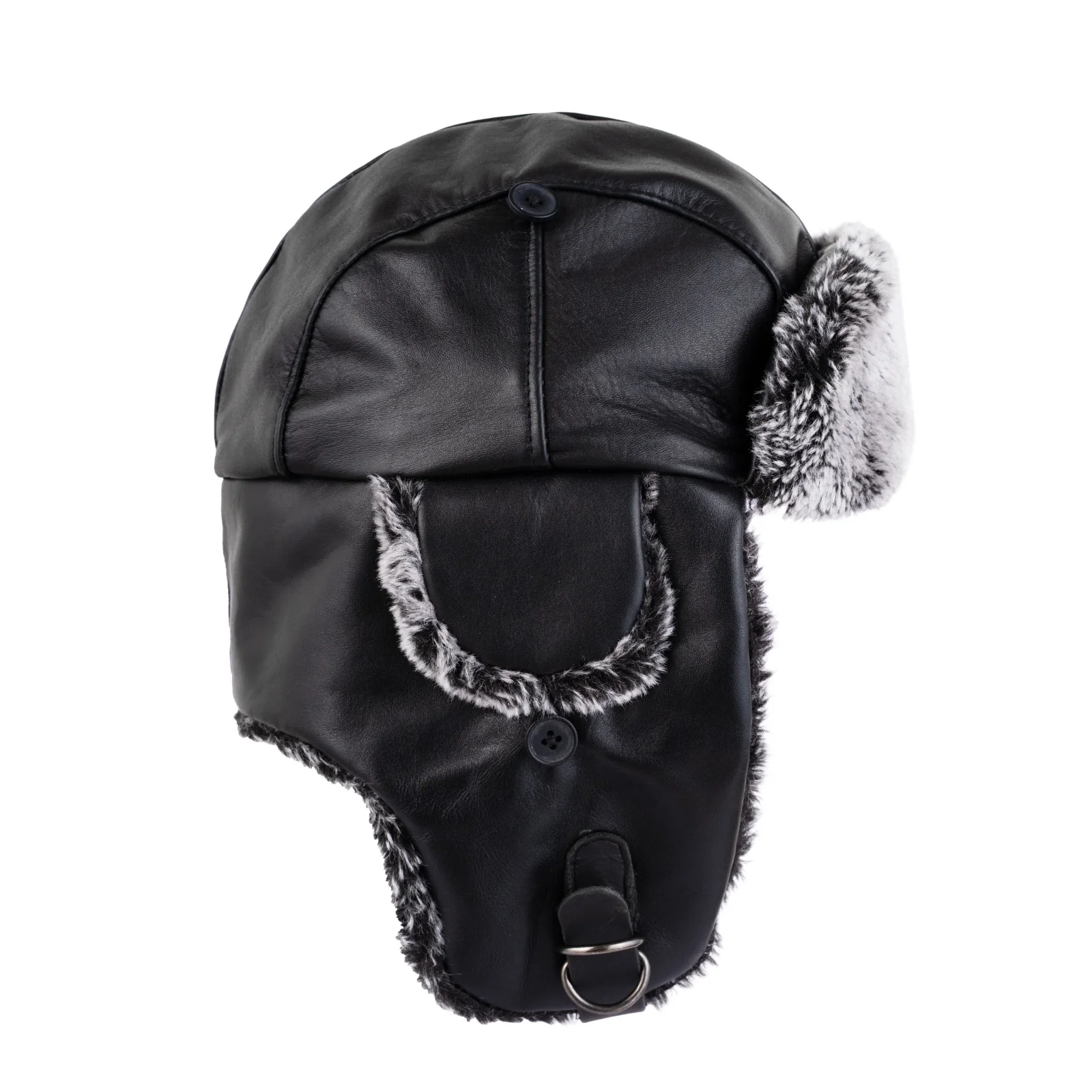 The Hampshire Leather Bomber trapper Ear Flap Winter Fur Hat - Image 3