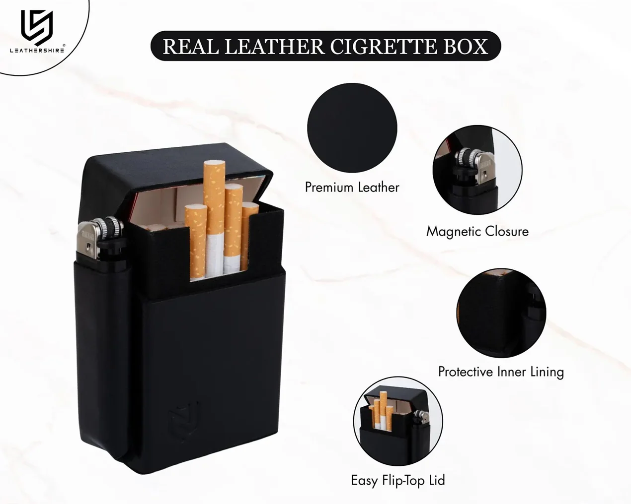 Leather Cigarette Case, Cigarette Box, Cigarette Holder - Image 4