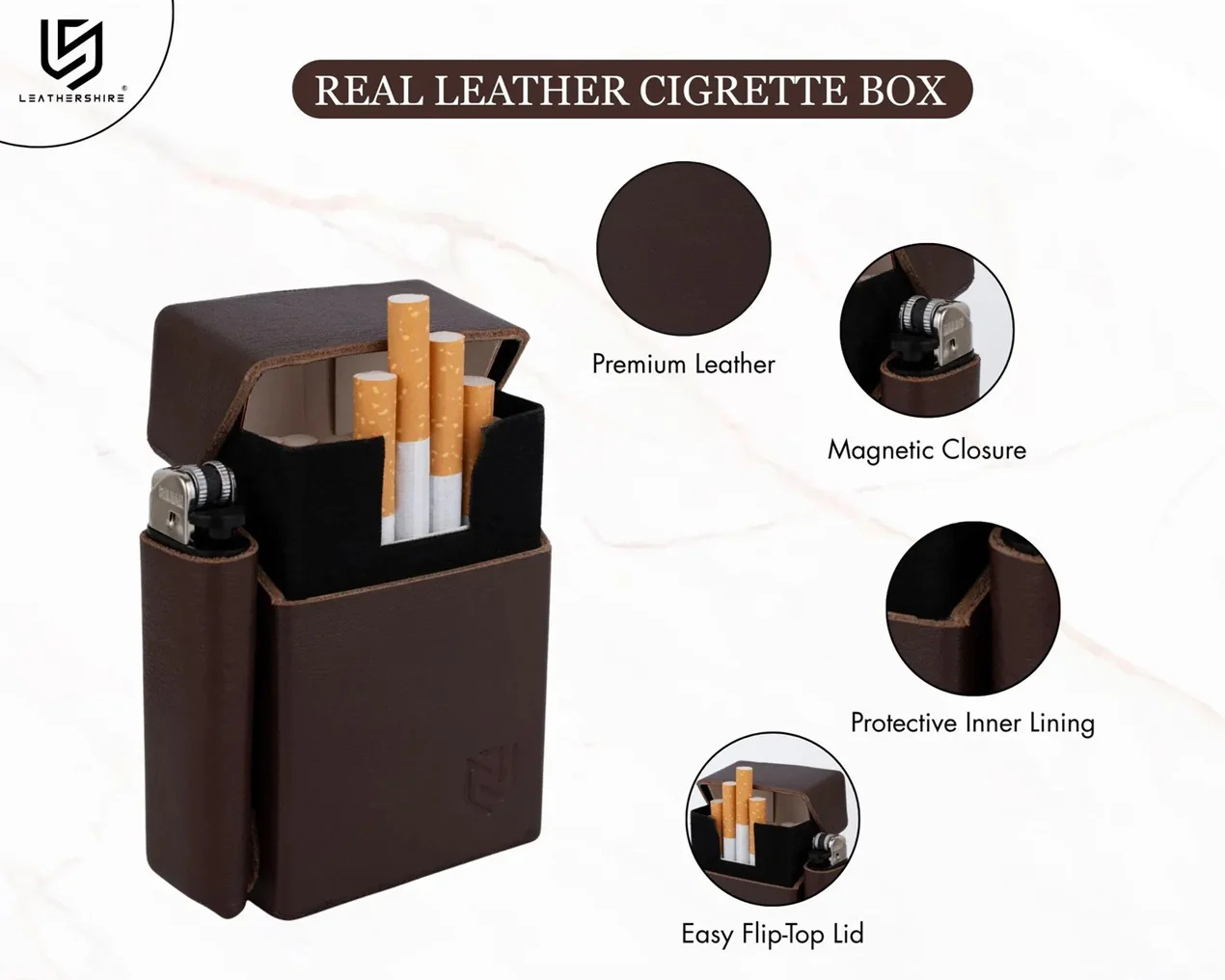 Leather Cigarette Case, Cigarette Box, Cigarette Holder - Image 6