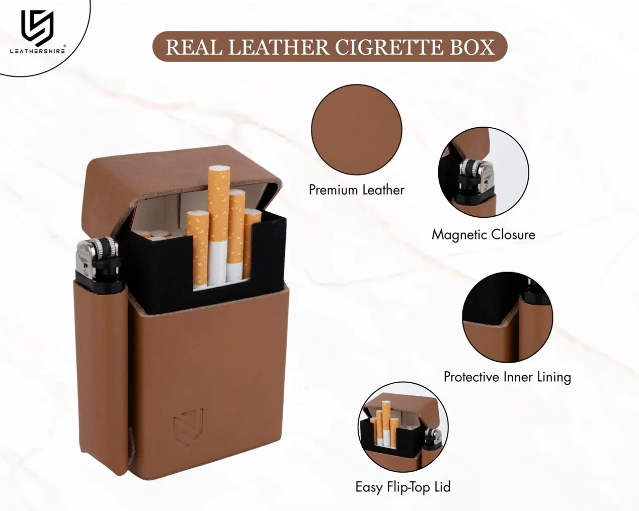Leather Cigarette Case, Cigarette Box, Cigarette Holder - Image 9