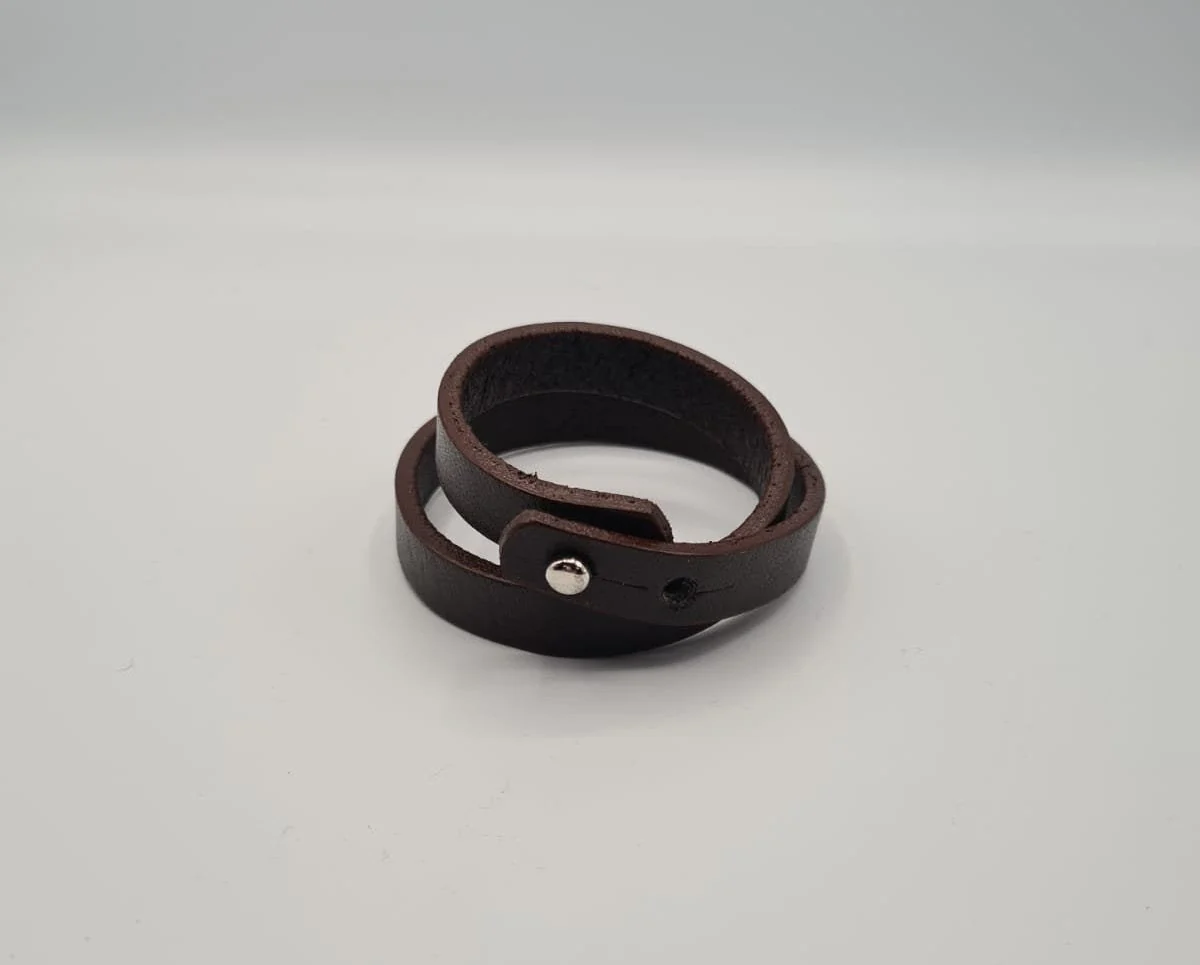 City of London Leather adjustable Double String Wristband - Image 4