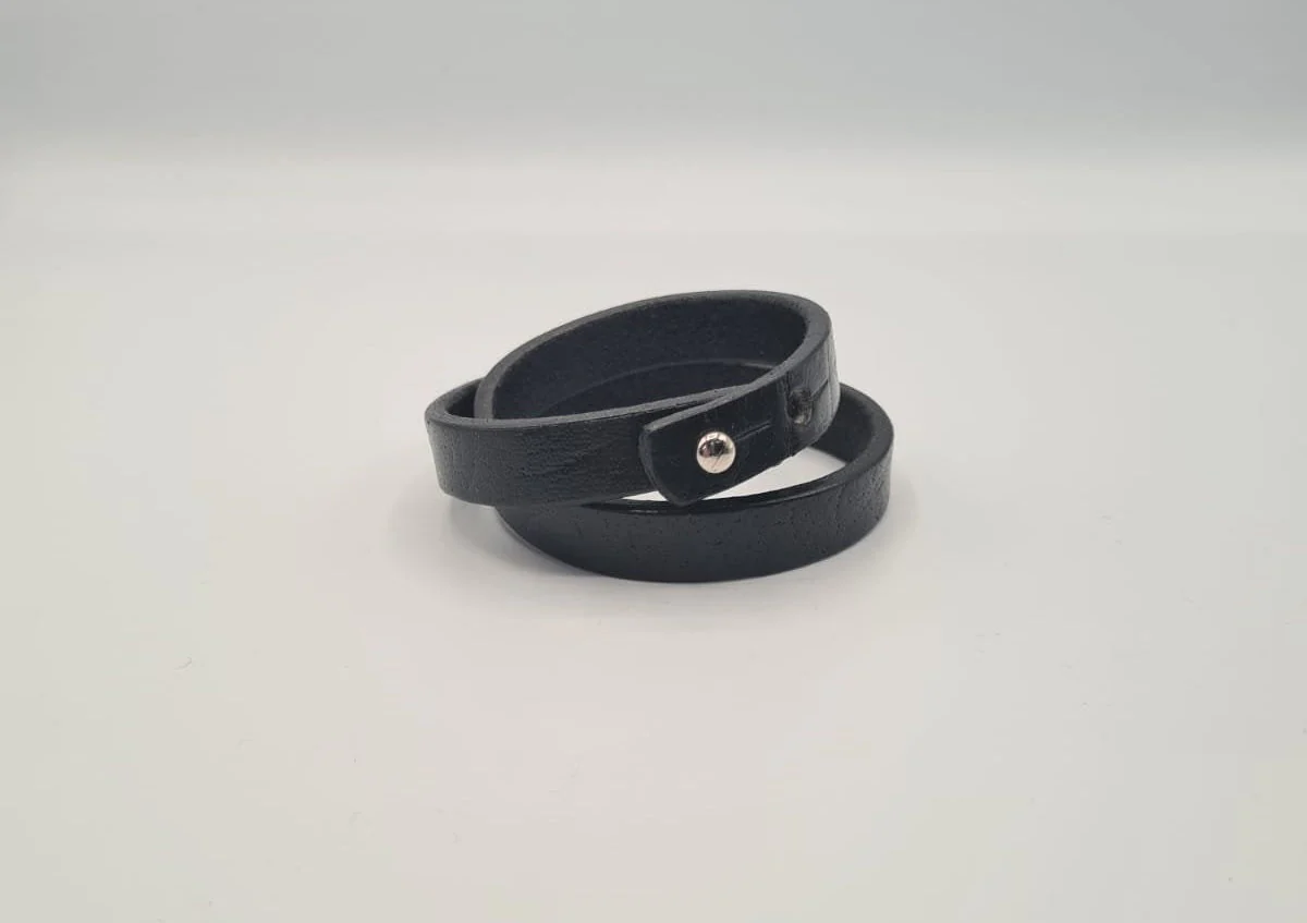 City of London Leather adjustable Double String Wristband - Image 5
