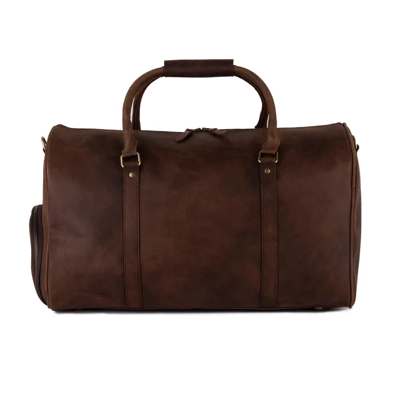 The Warwickshire Leather Duffle Bag With Shoe Compartment Travel Bag - Image 2