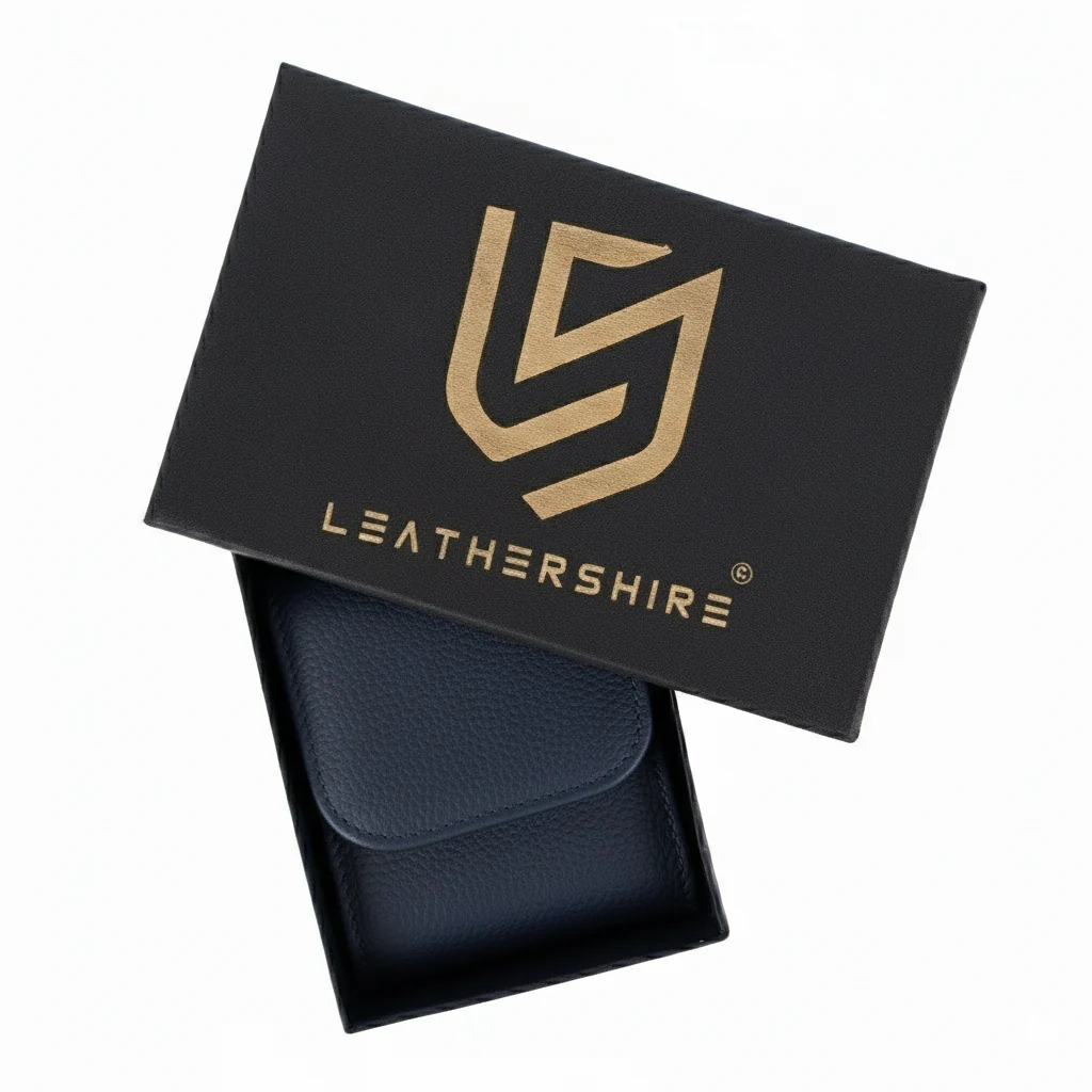 The Somerset Luxury Blue Leather Watch Case Roll - Image 10