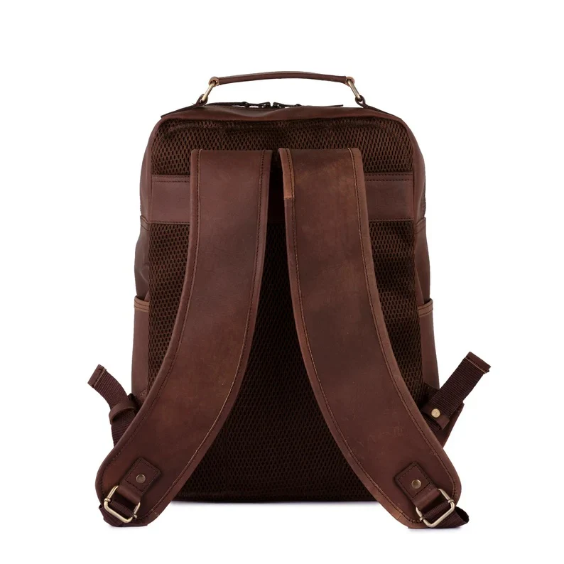 The London Dark Brown Vintage Handmade Backpack - Image 2