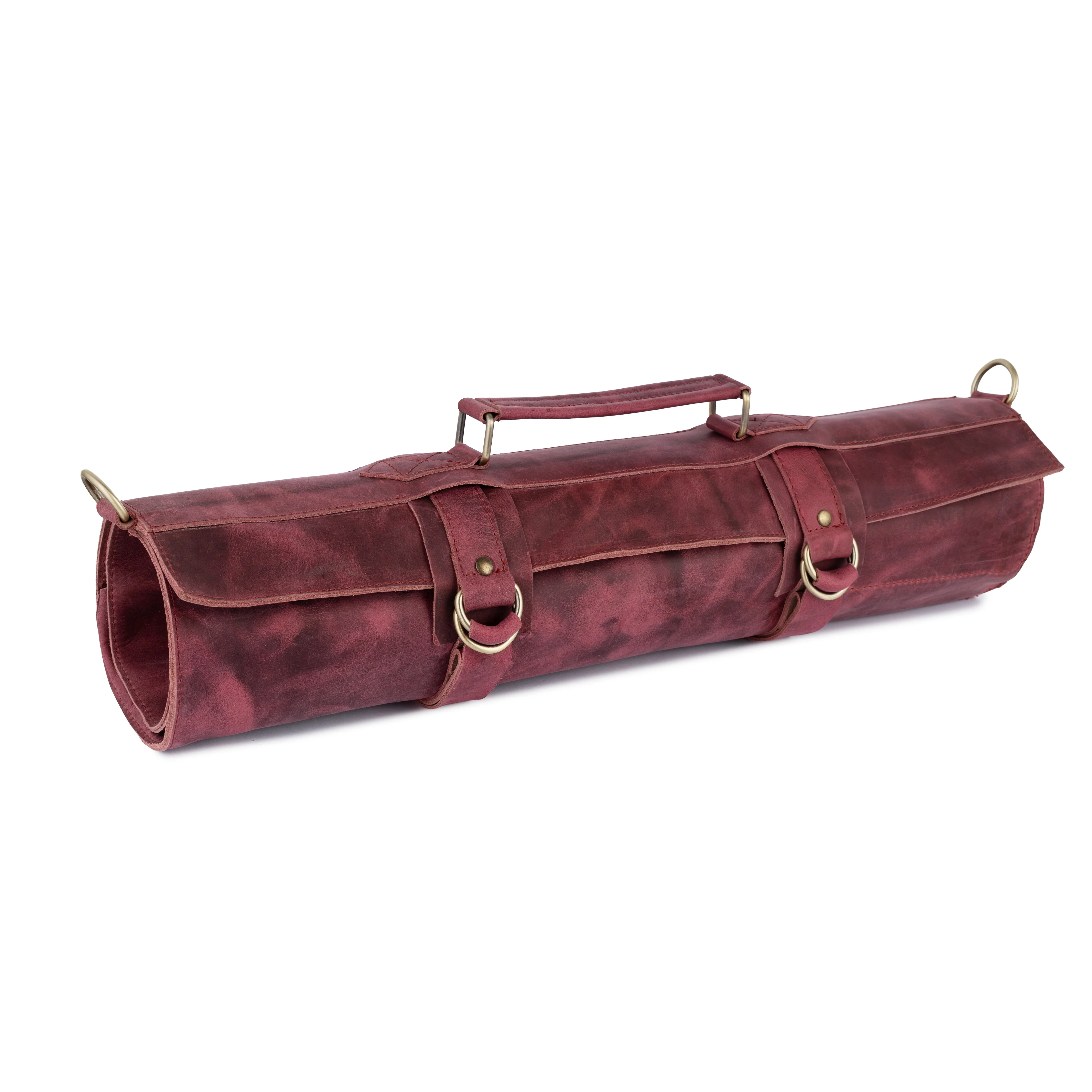 Pink Rose Leather Crossbody apron and Roll Gift Set - Image 9