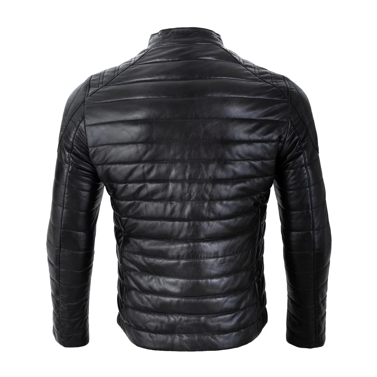 Premium Warm & Stylish Luxury Puffer Sheep Skin Leather Jacket - Image 2