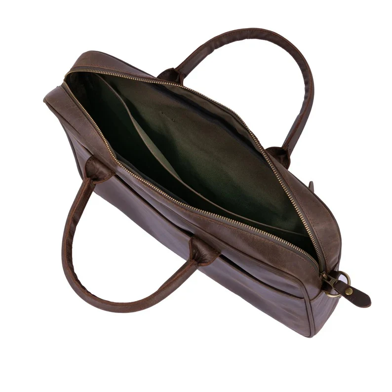 The Warwickshire Real Leather Crazy Horse Laptop Bag - Image 3