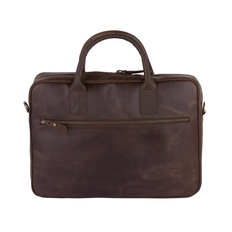 The Warwickshire Real Leather Crazy Horse Laptop Bag - Image 5
